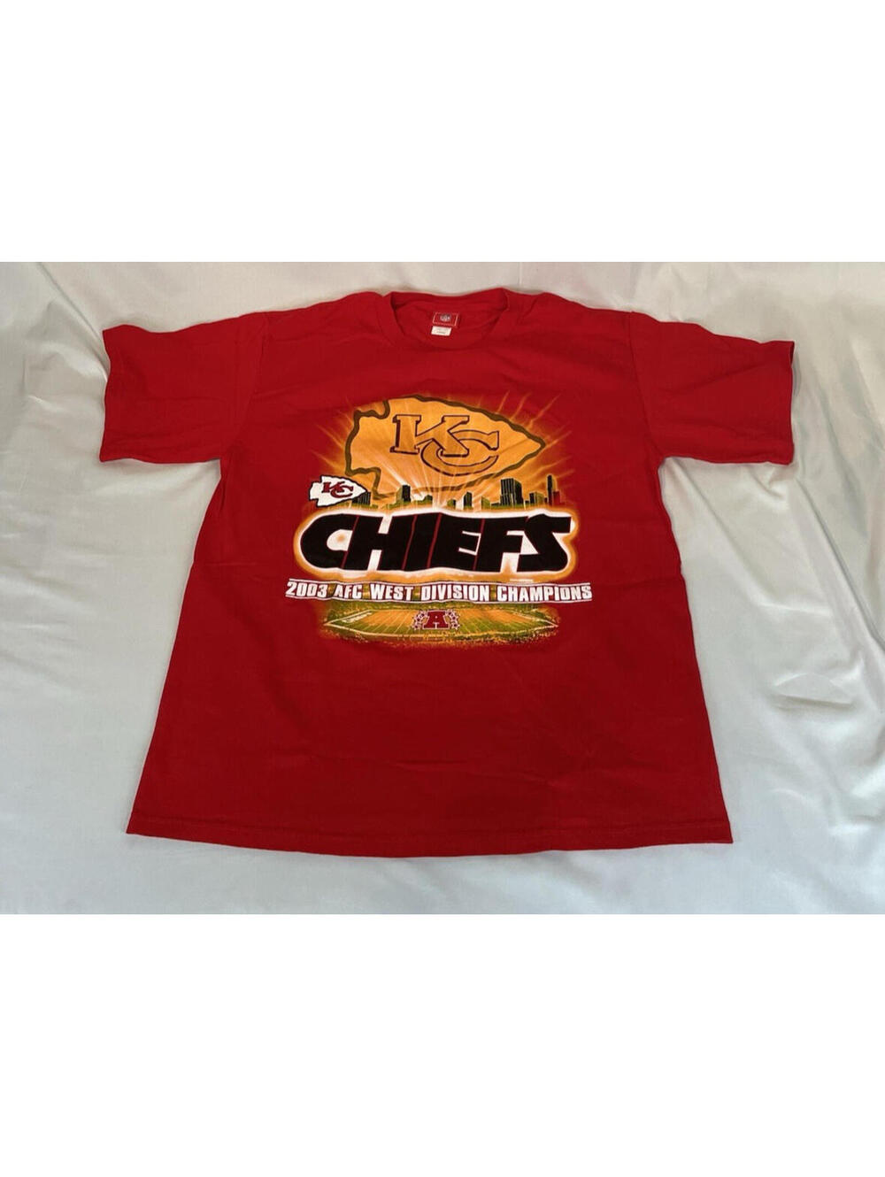 Kansas City Chiefs 2003 AFC West Champions VTG T-Shirt Mens L Short Sleeve NFL